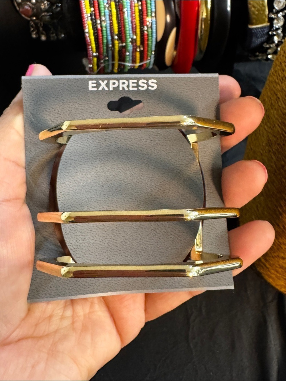 Express Gold Triple Bar Hair Cuff